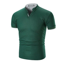 Load image into Gallery viewer, Hot Mens Shirt Solid Cotton Slim Fit Short Sleeve V-Neck
